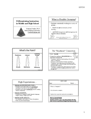 Flexible Grouping Exit Card