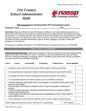 Breaking Ranks II Instructional Leaders Self-Assessment