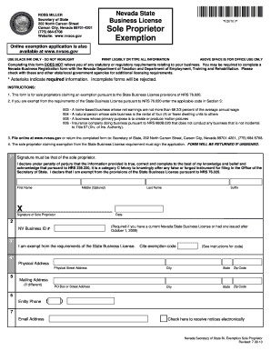 Nevada Business License Application