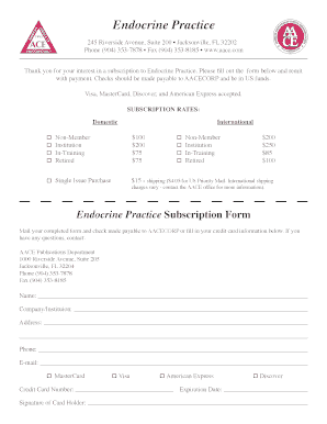 Endocrine Practice Subscription Form