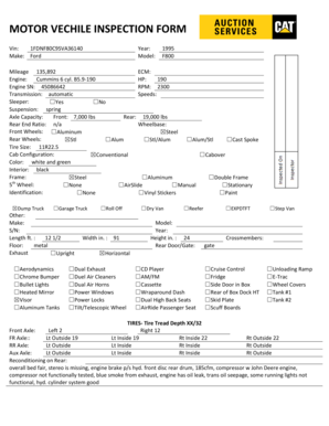 Motor Vehicle Inspection Form