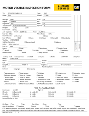 Motor Vehicle Inspection Form
