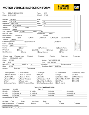 Motor Vehicle Inspection Form