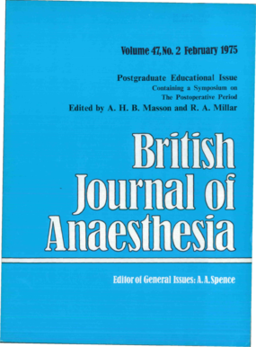 British Journal of Anaesthesia Subscription Form
