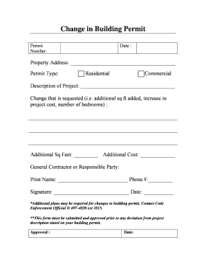 Change in Building Permit