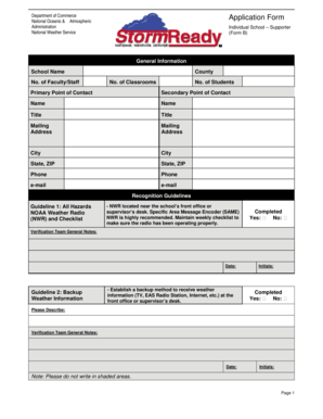 NOAA Weather Service School Supporter Application