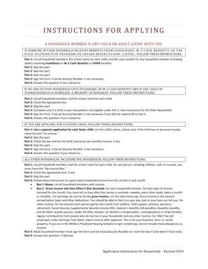 Free and Reduced Price School Meals Application