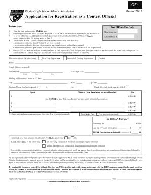 Florida Contest Official Registration Form