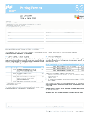 Parking Permit Order Form