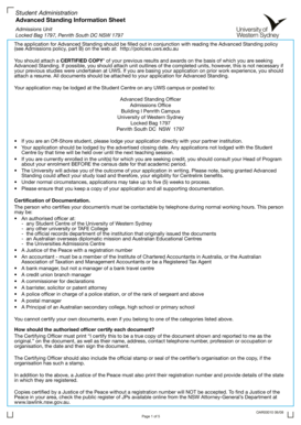 Advanced Standing Application Form
