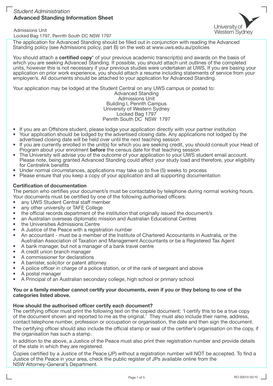 Advanced Standing Application Form