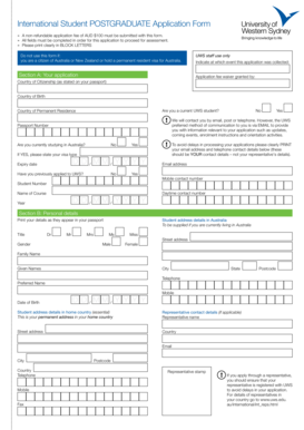International Student Postgraduate Application Form