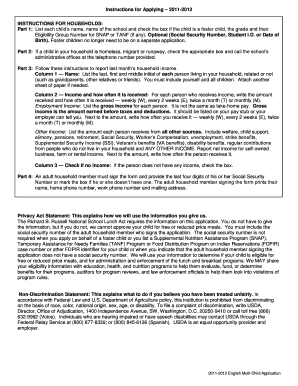 Multi-Child Free and Reduced-Price School Meals Application