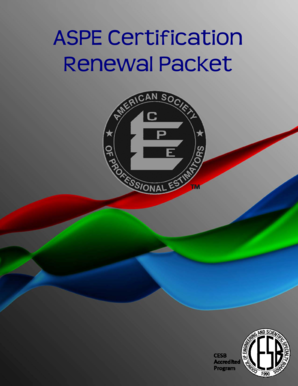 ASPE Certification Renewal Application