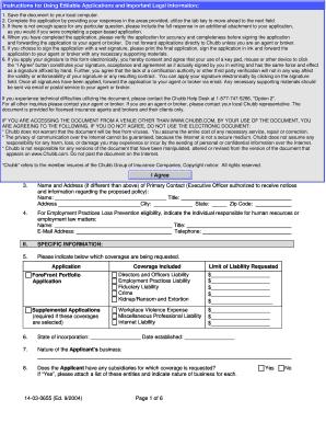 Chubb ForeFront Portfolio Insurance Application