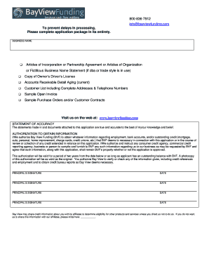 Business Credit Application Form