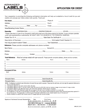 Application for Credit