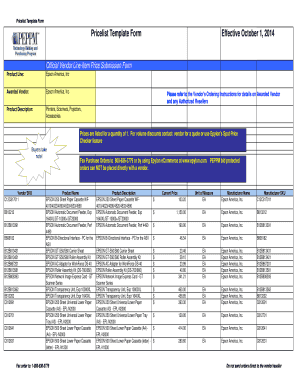 Epson America Printer Accessories Price List Form
