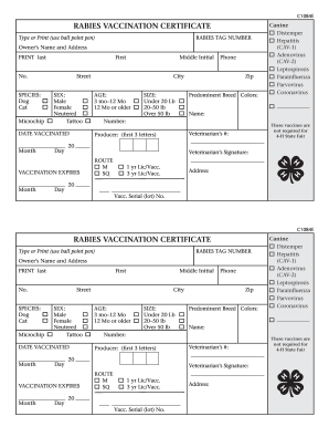 rabies vaccination certificate