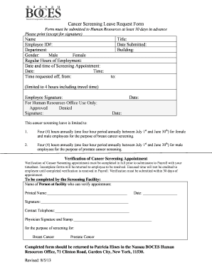 Letter of leave request - Cancer Screening Leave Request Form - Nassau BOCES - nassauboces