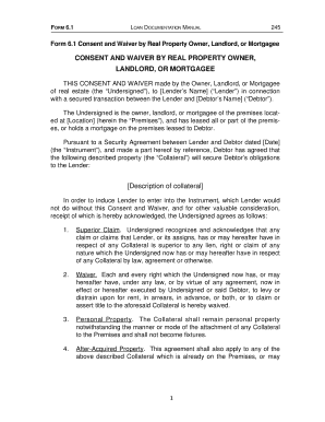 Consent and Waiver by Real Property Owner