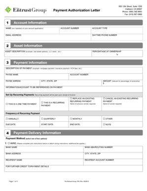 Payment Authorization Letter