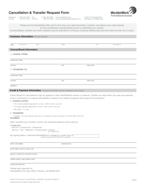Cancellation & Transfer Request Form