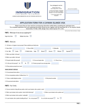 Cayman Islands Visa Application Form