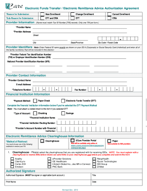Electronic Funds Transfer Authorization Agreement