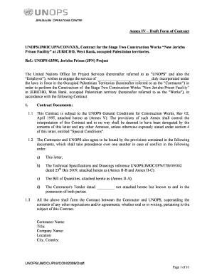 Payment takeover contract - Annex IV-Draft form of Contract.pdf - UNOPS - unops