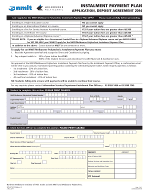 PdfInstallment Payment Plan Application, Deposit Agreement ... - NMIT