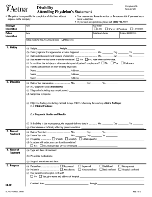 Attending Physician's Statement Disability Form