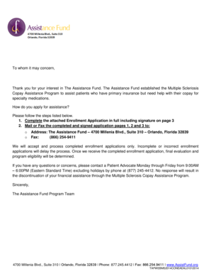 Multiple Sclerosis Copay Assistance Enrollment Application