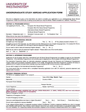 Undergraduate Study Abroad Application Form