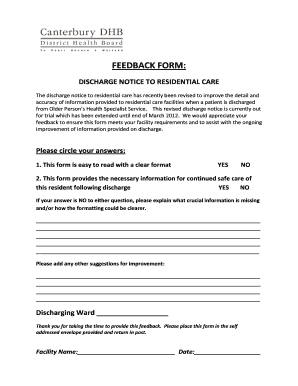 feedback form notice