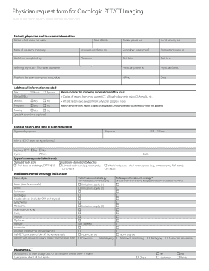 Physician Request Form for Oncologic PET/CT Imaging