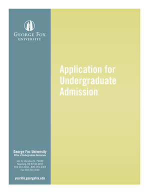 George Fox University Undergraduate Admission Application