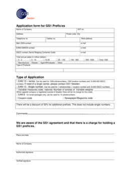 GS1 Prefix Application Form