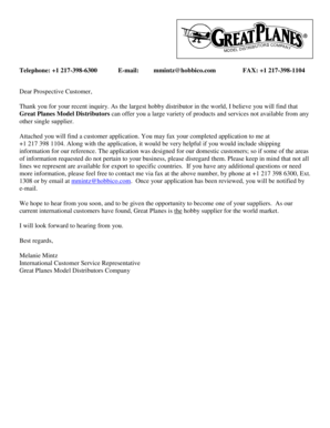 Great Planes Dealer Application Form