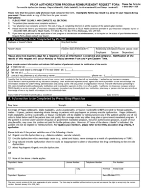 Prior Authorization Reimbursement Request Form