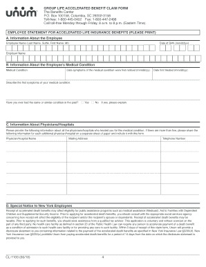 Group Life Accelerated Benefit Claim Form