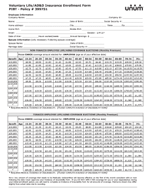 Voluntary Life/AD&D Insurance Enrollment Form