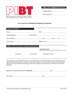 Employee Termination Notice