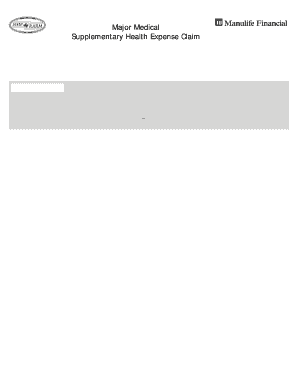 Major Medical Supplementary Health Expense Claim Form