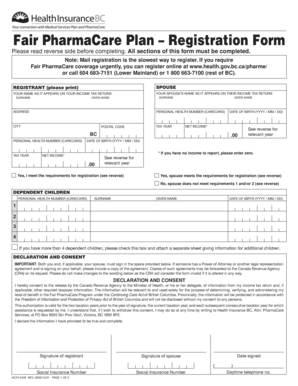 Fair PharmaCare Registration Form