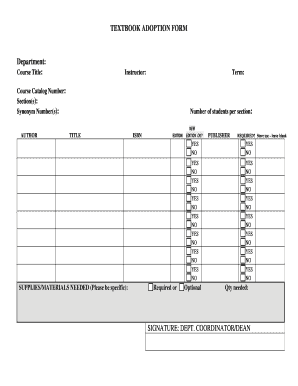 Textbook Adoption Form