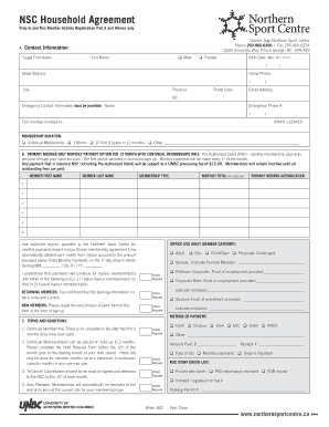 Northern Sport Centre Membership Agreement