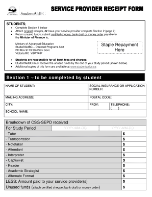 StudentAidBC Repayment Form