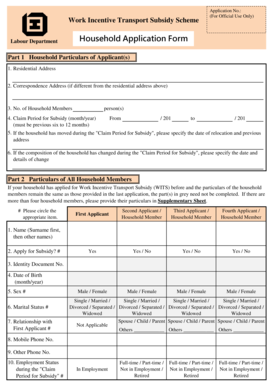 Work Incentive Transport Subsidy Scheme Application Form