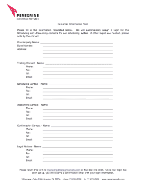 Customer Information Form